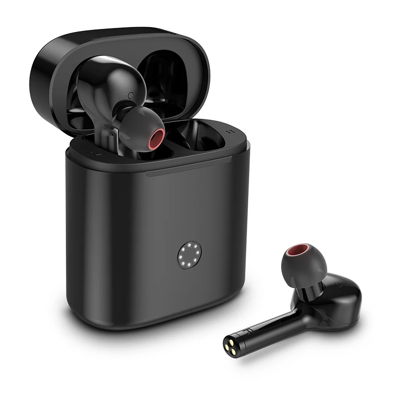Black TWS139 Bluetooth наушники мини беспроводные наушники шумоподавление Гарнитура Авто сопряжение Сенсорное управление для спорта диск музыка вызов - Color: Black