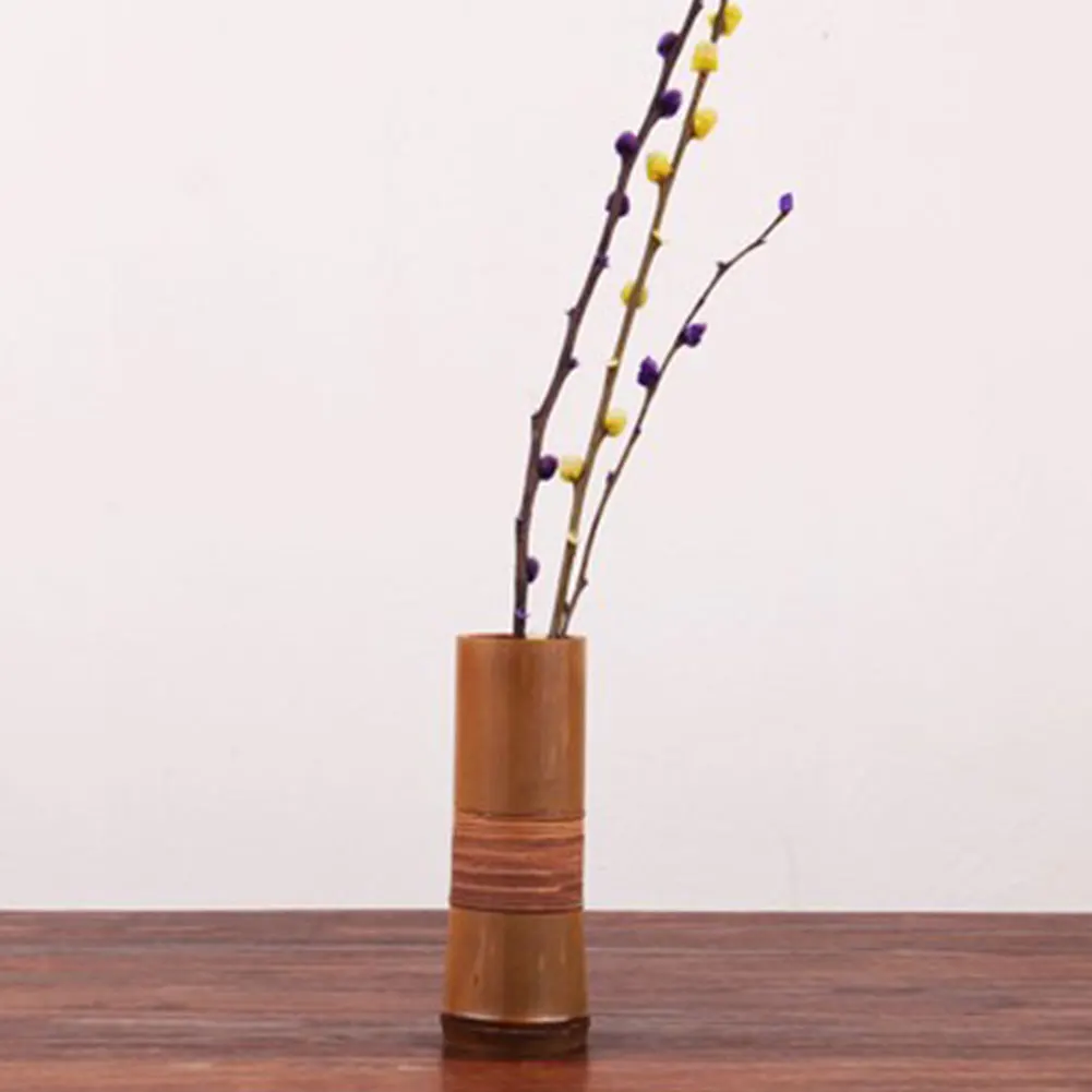 Table Handmade Crafts Wedding Bamboo Home Decoration Retro Removable Home Living Room Ornaments Pots Flower Vase Bottles Gift
