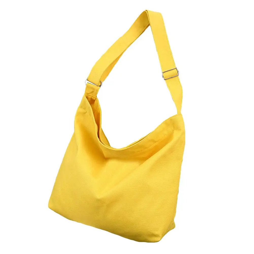 

Casual Women Solid Color Canvas Shoulder Bag Adjustable Strap Handbag Storage Pouch Lightweight Women Canvas Bag Phone Sosmetic