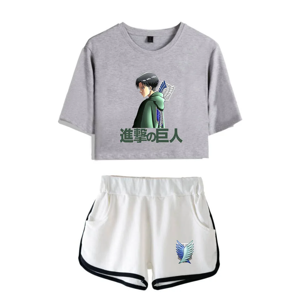 COSREA Attack On Titan Cosplay Costume Survey Corps Logo Short Sleeve Shirt Sport Suits Girls Tees Shorts T Running Sets Women -Zentai shop online H00d4ee4a8aa441d7adb14051c8d4f62c8.jpg