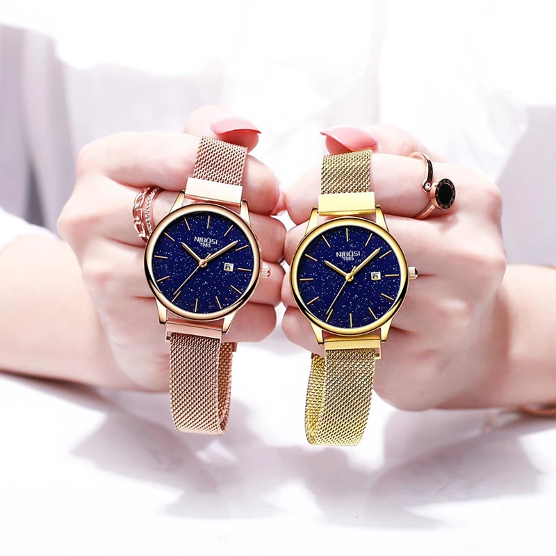 NIBOSI часы для пар водонепроницаемые мужские и женские часы Роскошные брендовые элегантные женские часы из нержавеющей стали Relogio Feminino