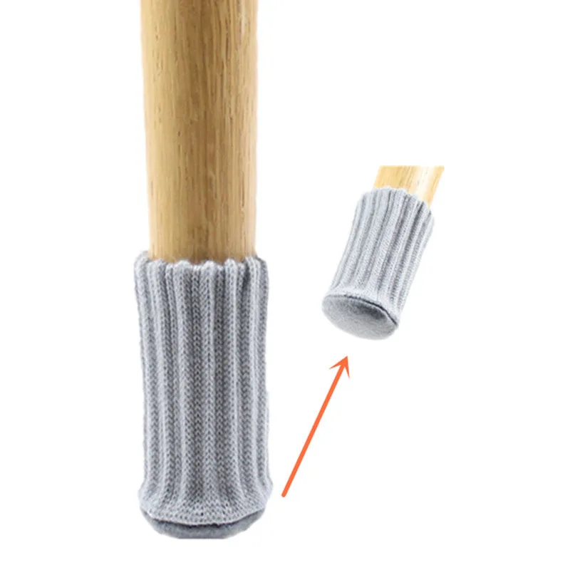 4pcs/Set Anti Slip Furniture Legs Mat For Chair Socks Bumper Damper Table Feet Rug Caps Felt Pads Knitting Protector