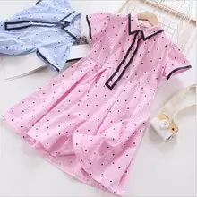 Хлопковые Платья в горошек для девочек; коллекция года; Летнее Детское платье принцессы; милое платье для крупных девочек; высококачественная одежда для детей