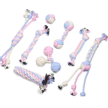 

8PCS Pet Toys Molar Teeth Bite-Resistant Cotton Rope Ball Cat and Dog Toys