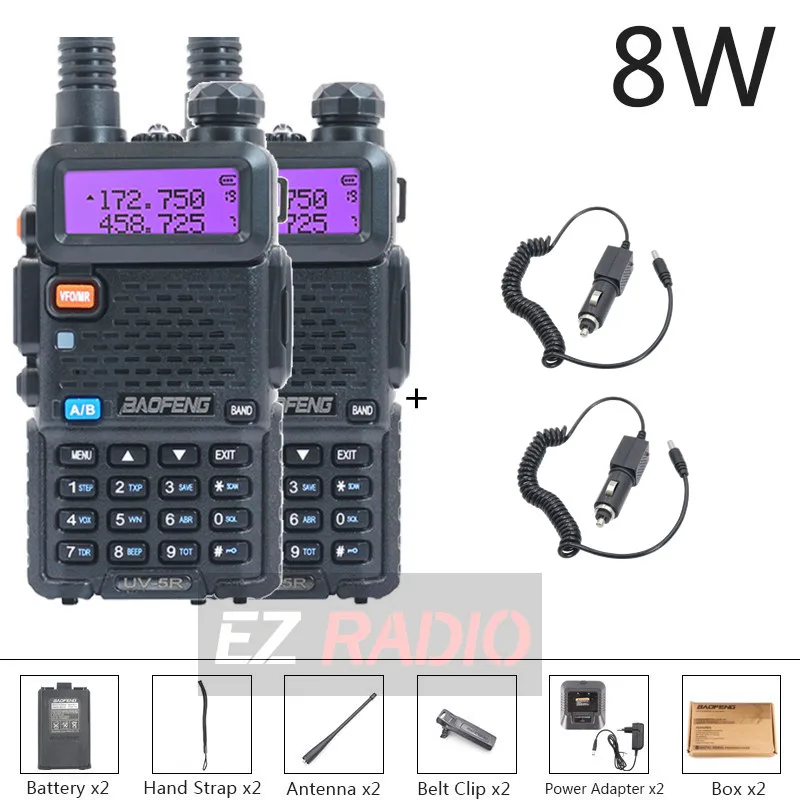 long range walkie talkies 50 miles Walkie Talkie Baofeng UV 5R Radio Station Two-way Ham Boafeng Radio 2PCS Powerful Dual VHF/UHF Walike Talkies for Hunting 10KM midland two way radios Walkie Talkie