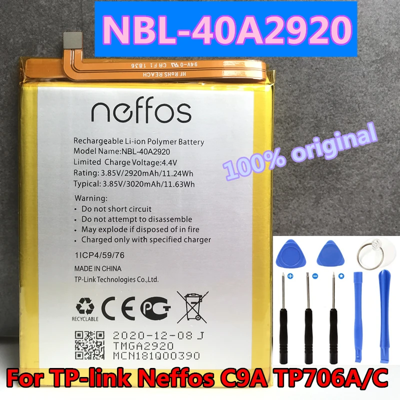 Новая Оригинальная Аккумуляторная батарея 2920 мАч для TP-link Neffos C9A TP706A TP706C запасные