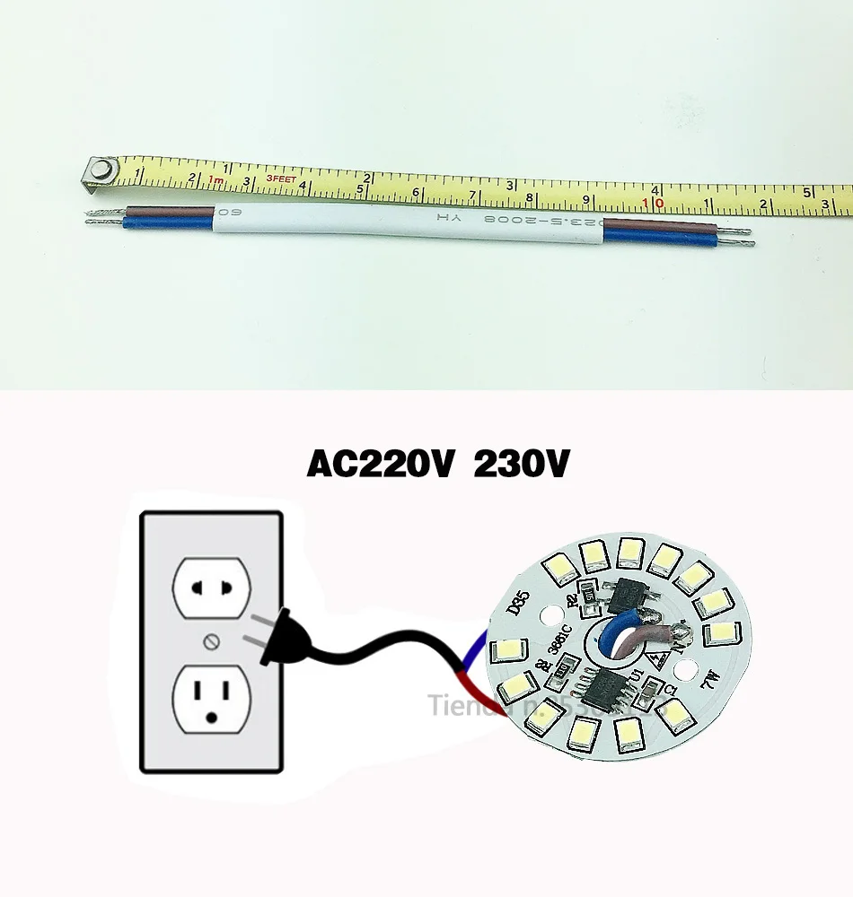 5 шт./лот светодиодный SMD чип светодиодный Лампа 15 Вт 12 Вт 9 Вт 7 Вт 5 Вт 3W AC220V Вход умная ИС(интеграционная схема для лампы светильник вниз светильник Холодный белый/теплый белый/белый