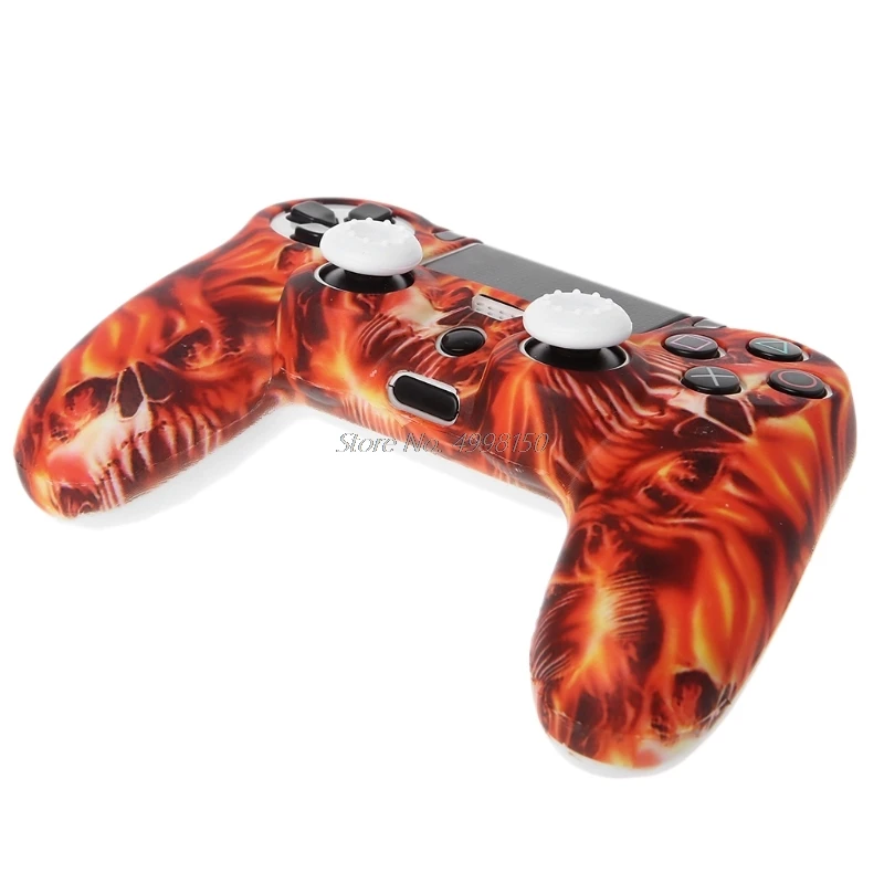 Силиконовый защитный чехол для геймпада + 2 колпачка контроллера PS4 Прямая