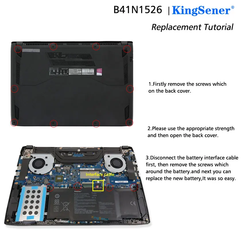 Kingsener-bateria para Computador Portátil B4suave Bateria para Notebooks Asus Rog Strix Gl502 Gl502v Gl502vt Gl502vt1a Gl502vm s5 Baterias p/ laptop - Imagem 5