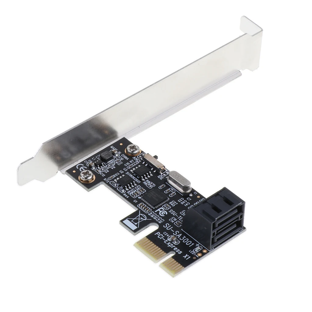 PCI-E PCI Express 1x to Sata 3.0 III 2-Port ASM1061 Card Converter Adapter