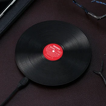 

FFYY-Remax Vinyl Fast Wireless Charger Qi Wireless Charger 10W, Wireless Sensor with Micro-Usb Cable for Samsung Iphone Huawei M