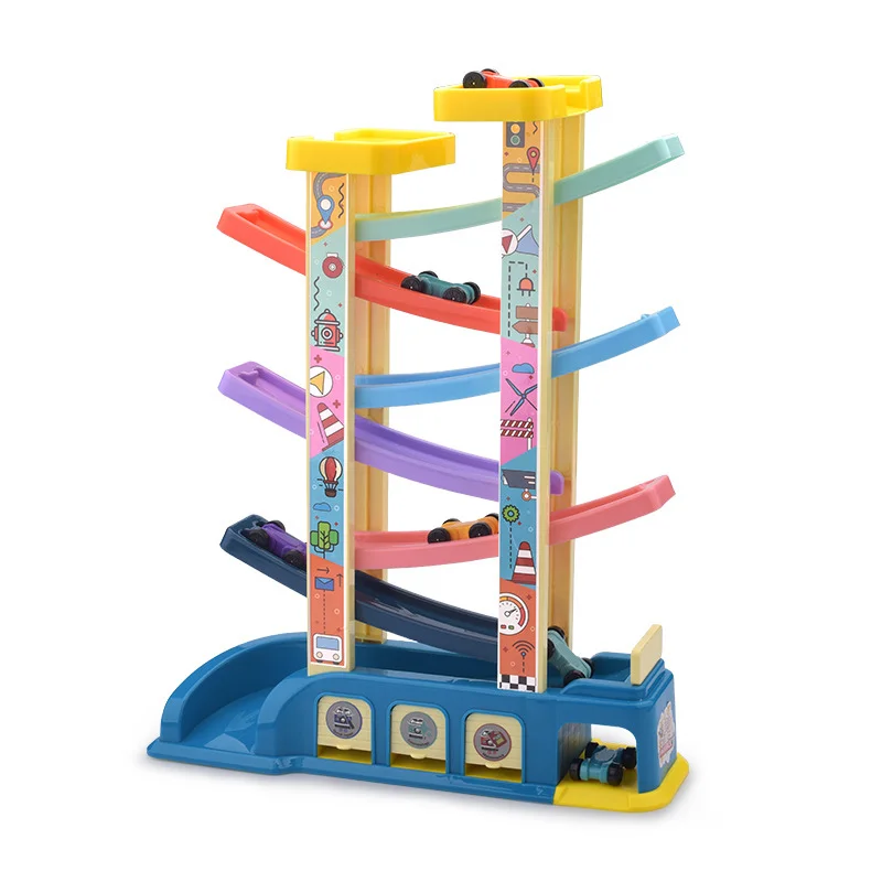 Детский игрушечный автомобиль скользящий трек с двухсторонним гоночным