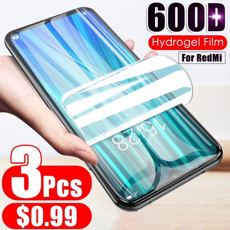 3 шт. Гидрогелевая пленка для Redmi Note 8 7 Pro 8T Защитная 8A 7A K20 мягкая без стекла |
