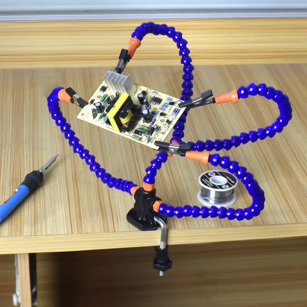 Toolour Table Clamp Soldering Helping Hand Tool Welding PCB Holder Stand for Crafts Hobby Repairing Soldering Third Hand Tool