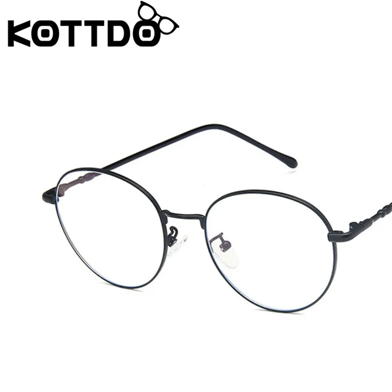 KOTTDO, Ретро стиль, анти-синий светильник, оправа для очков, женские классические круглые очки, оправа для мужчин, металлическая оправа для очков