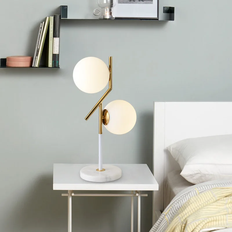 

Modern Nordic lamp glass marble base the study bedroom contracted decorate desk