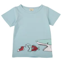 Г. Новые летние товары, Детская футболка в полоску Базовая рубашка из чистого хлопка с короткими рукавами для мальчиков вырез лодочкой, Европа и а