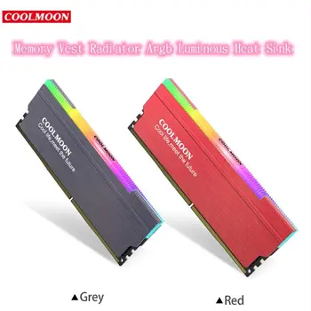 

COOLMOON D134S Memory Bar Vest Radiator ARGB Luminous Heat Sink 5V Memory Cooler AURA Shenguang Synchronization Cooling 40000H