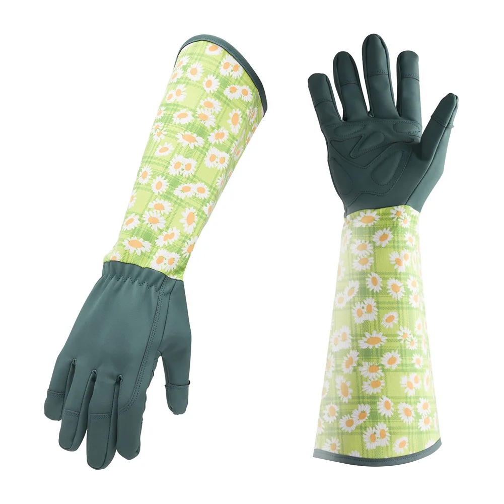 

Yard Labor Print Cuff Pruning Puncture Resistant Tools Long Sleeve Gardening Gloves Planting Rose Trimming Protection Anti-slip