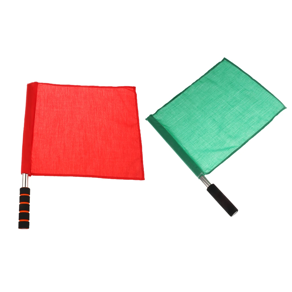 Pack 2 Referee Professional Referee Linesman Flags, Signal for Hockey Rugby Football Soccer Sports Match Accessories