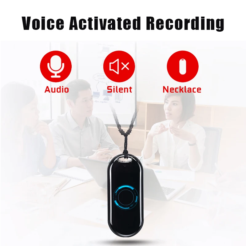 Mini Tiny Digital Audio Recorder Voice Activated Recording Pen MP3 Player Music Necklace Style U Disk