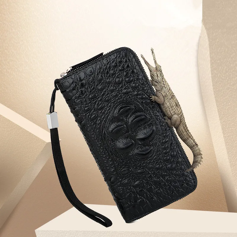 

Men's Long Wallet Top Layer Cowhide Zipper Purse Male Day Clutch Casual Phone Case Soft Cards Holder Passport Case Coin Wallet