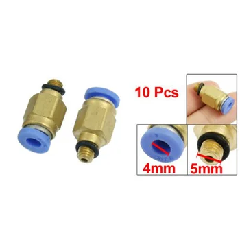 

New 10 Pcs 5mm Male Thread 4mm Push in Joint Air Pneumatic Connector Quick Fitting