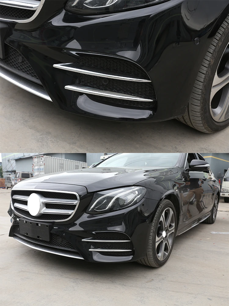4 шт. карбоновая АБС передняя противотуманная фара Накладка для Mercedes Benz E Class W213 E200 E300- E43 AMG сброс автомобильные аксессуары