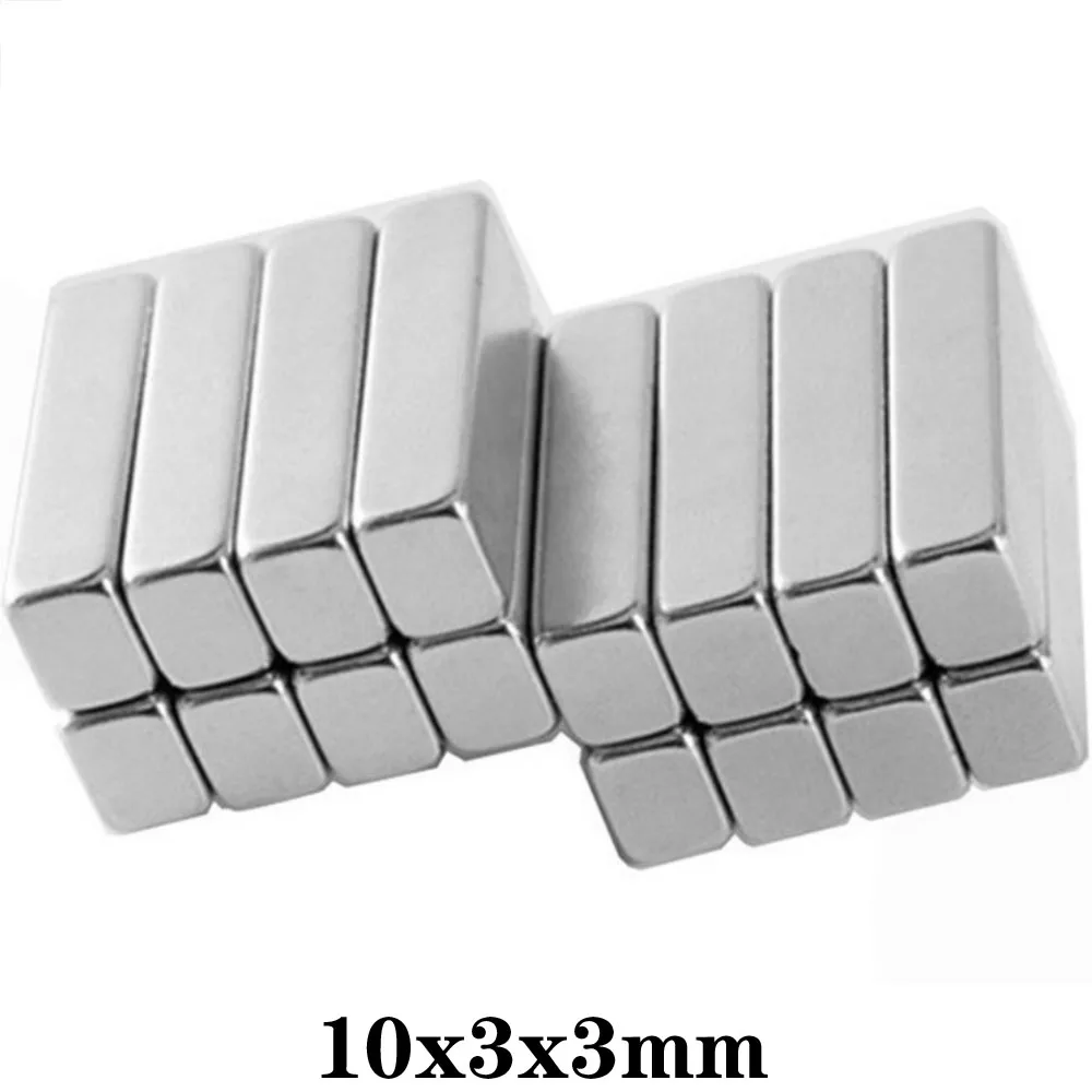 20mm x 10mm x 3mm With 4mm Hole Glossy Strong Neodymium Block Hole Magnets N35 