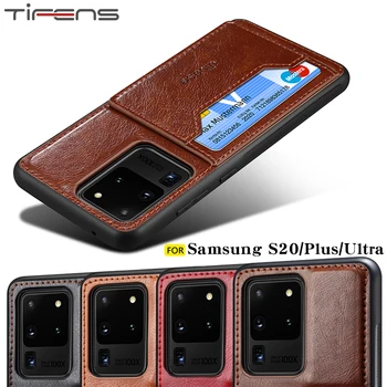 

Luxury Leather S20plus Back Cover Silicone Case For Samsung Galaxy S20 Plus Ultra Soft Card PU Stand Phone Coque Etui Bags Shell
