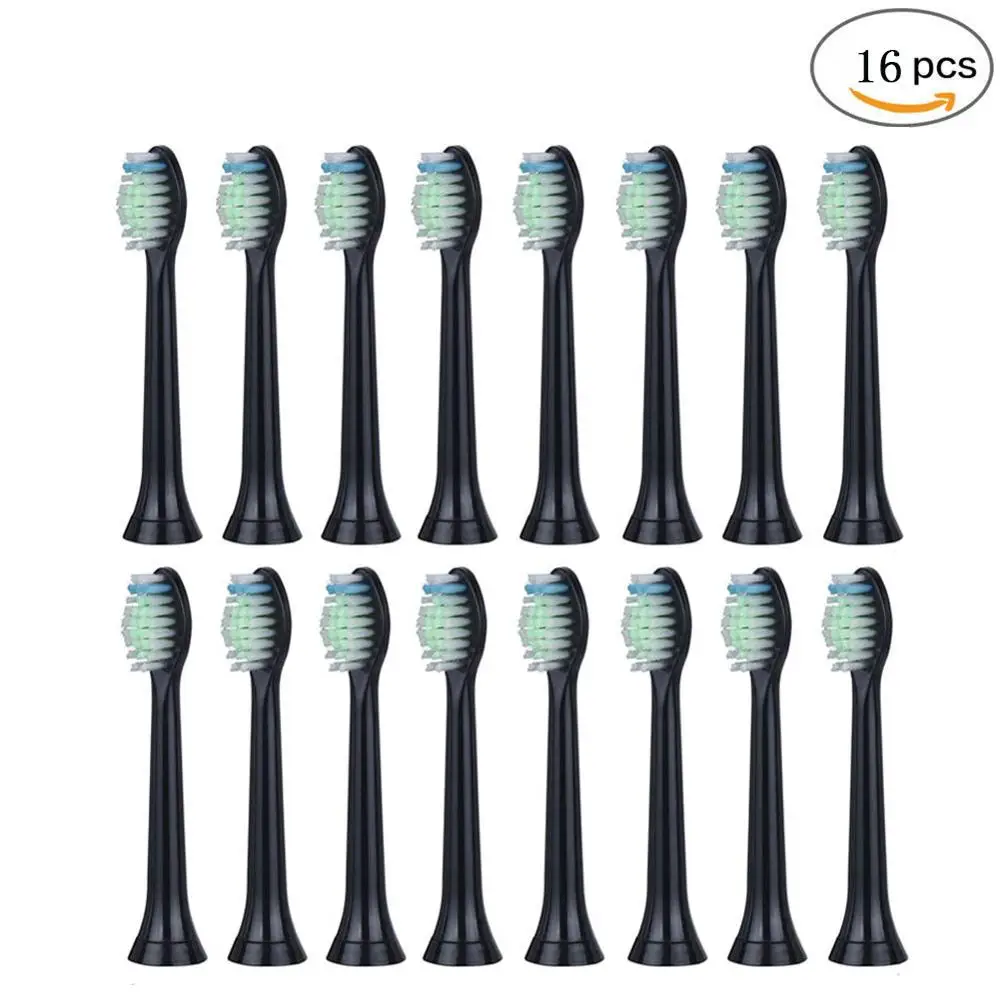 Сменные насадки для зубных щеток Philips Sonicare Diamond Clean, Sonicare ProtectiveClean, с гигиеническими колпачками, 16 шт. HX6064, черный - Цвет: 16pcs brush head