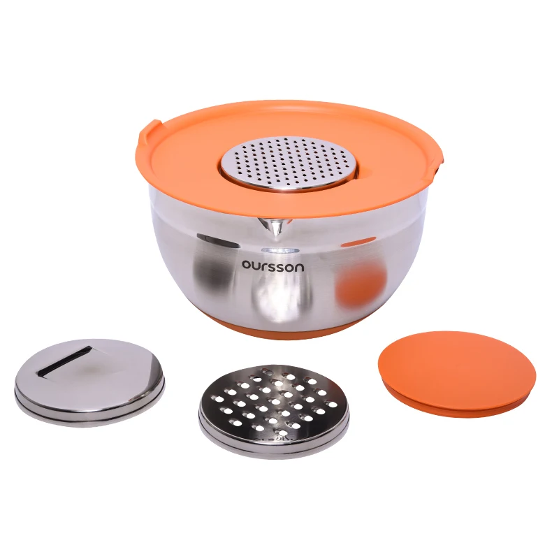 Миска для смешивания с крышкой и 3-мя терками Oursson BS4001RS(или