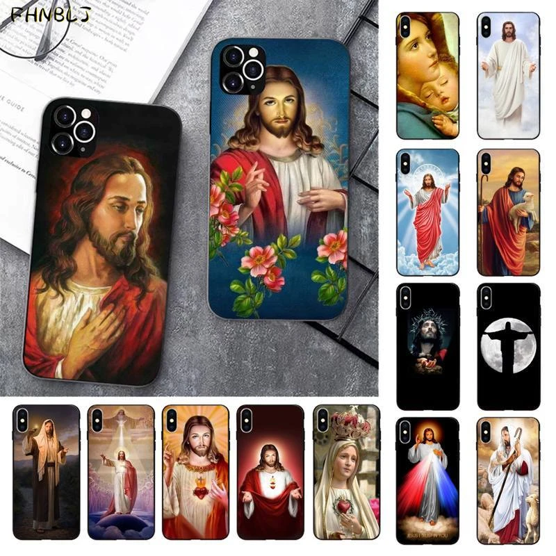 Jesus Christ God bless you TPU black Phone Case Cover Hull for iPhone 13 11 pro XS MAX 8 7 6 6S Plus X 5 5S SE 2020 XR case iphone 13 pro max leather case
