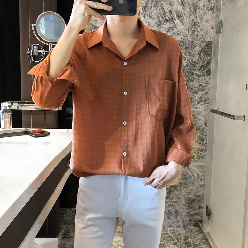 高評価なギフト ドレスシャツメンズファッションビジネスカジュアルストライプシャツメンズストリートウェ