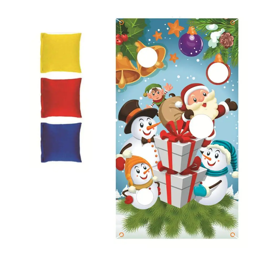 Christmas Bean Bag Toss Game Funny Bean Bag Throwing Game Cute Snowman