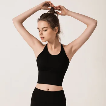 

Women Thin Shoulder Strap Beautiful Back Sports Underwear Female Shockproof Gathering Running Fitness Bra 2020