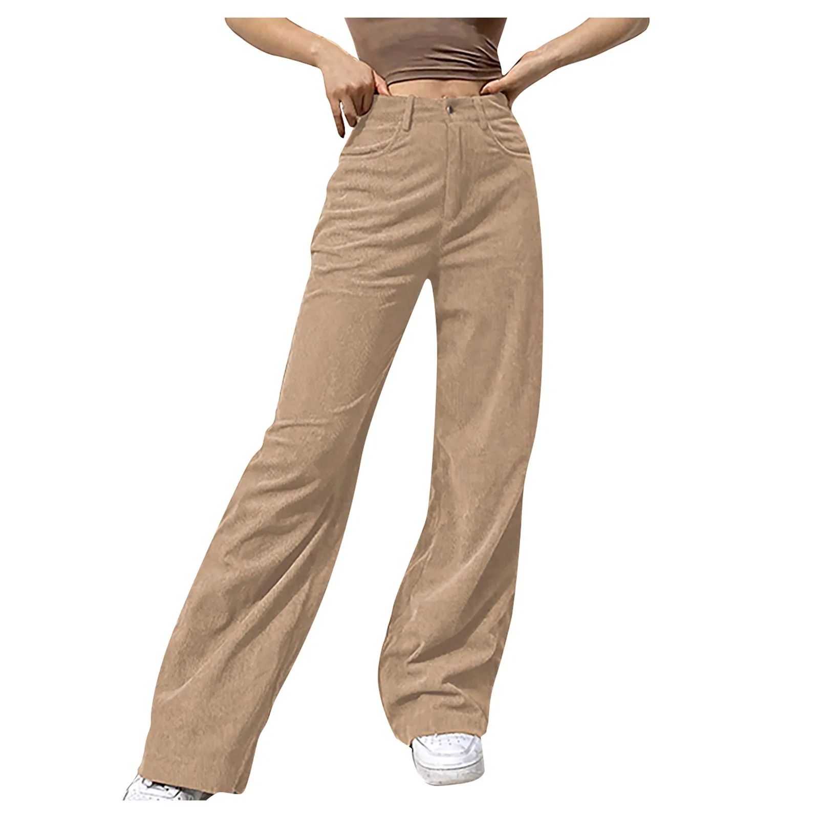 Women's Solid Vintage Corduroy Pants 
