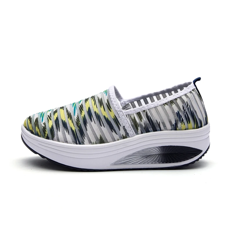 

TF1620# Summer color rocking shoes elastic net casual shoes