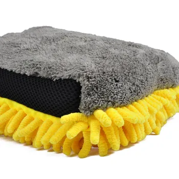 

Car Wash Glove Water Proof Car Wash Mitt Extra Large Size Premium Chenille & Coral Velvet Scratch-Free Microfiber Washing Mitten