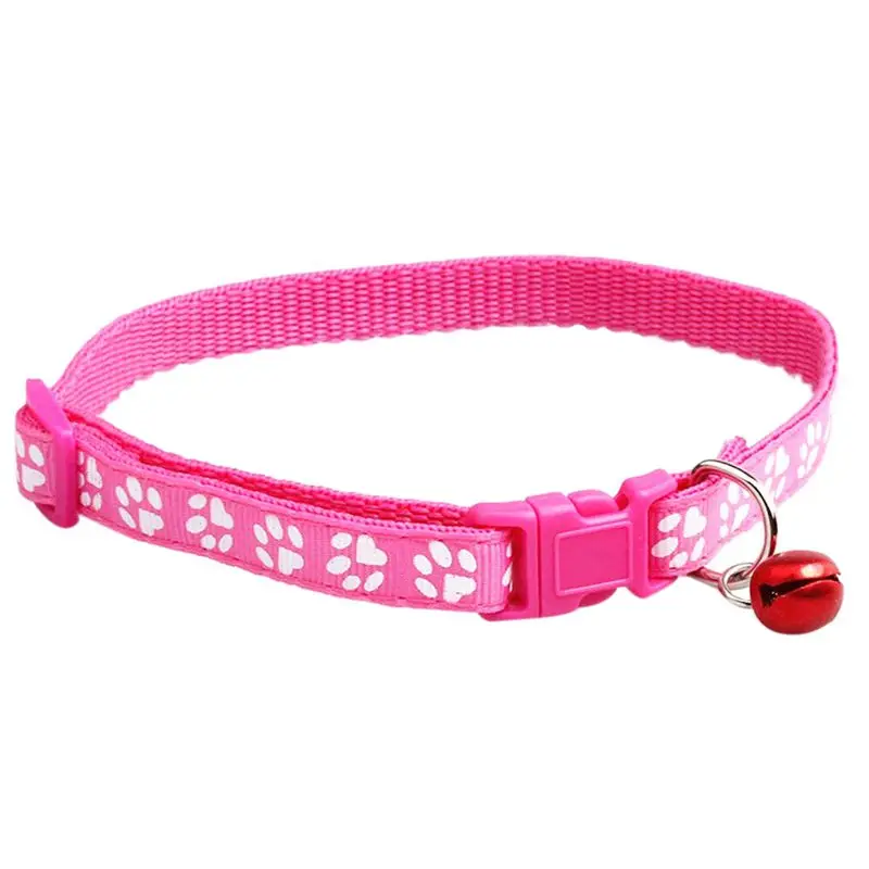 2 Pack Adjustable Cat Collar with Bell, Fashion Paw Print Design Pet Collar, Safety Quick Release Breakaway Collar for Cats (Ros 2 Pack Adjustable Cat Collar with Bell, Fashion Paw Print Design Pet Collar, Safety Quick Release Breakaway Collar for Cats (Ros