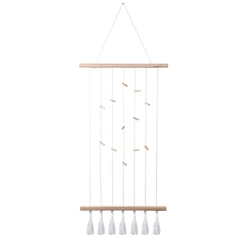 

Hemp Rope with Clips Nordic Style Kids Decoration Photography Props Postcard Photo Display Home Decoration,50x80cm