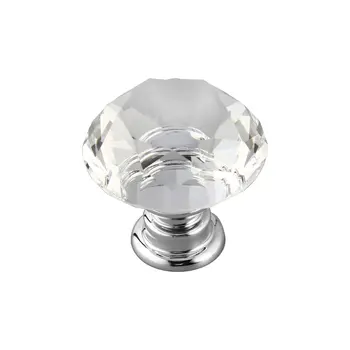 10 Pcs 30mm Diamond Shape Crystal Glass Door Handle Knob for furniture Drawer Cabinet Kitchen Pull Handles Knobs Handle Wardrobe