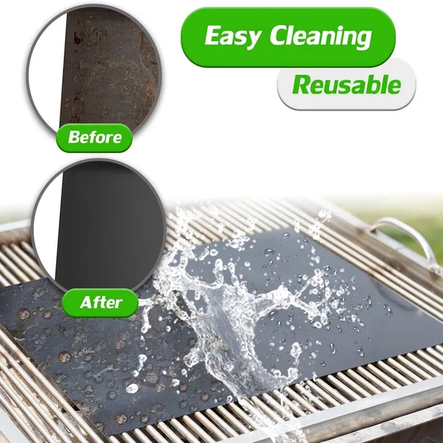 Non-Stick BBQ Grill Mat 40x33cm – Heat Resistant, Reusable, Outdoor & Party Accessory 4