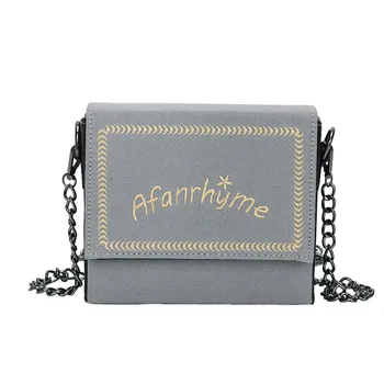 

Women 2019 New Shoulder Bag Fashion Simple Messenger Bag Letter Print Solid Color Retro Small Square Bag bolsas de mujer