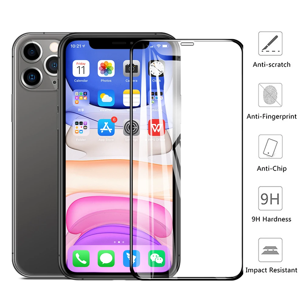 10D Полное покрытие экрана протектор для iPhone 11 Pro Max XR X XS Закаленное стекло Защитная