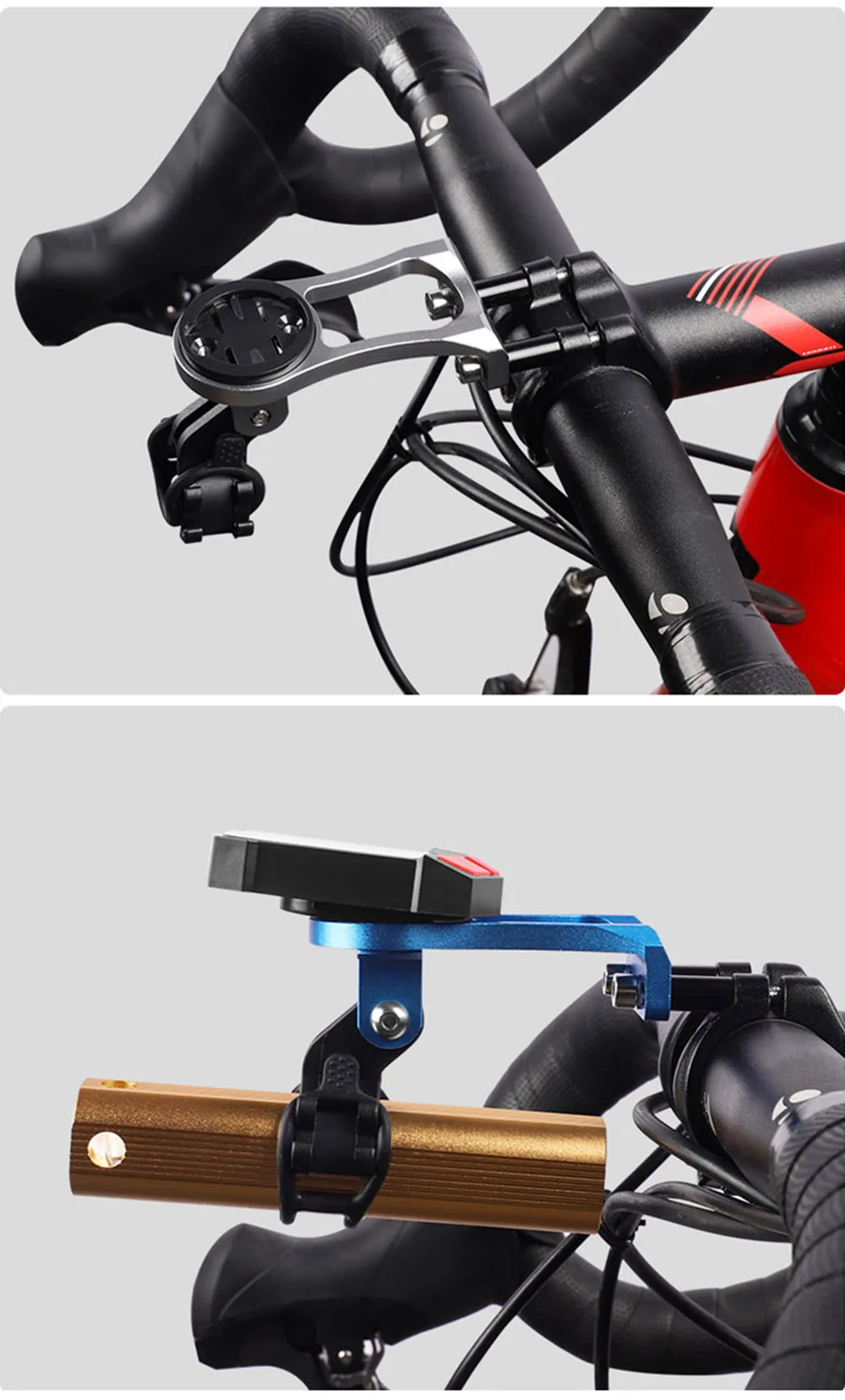 Bicycle Computer Camera Holder Bike Handlebar Extension Mount MTB Road Bike Bracket For Garmin Bryton CATEYE GoPro BC0200 (10)