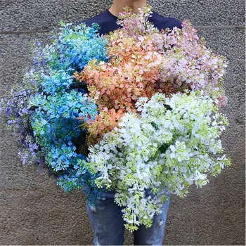 

10P Fake Single Stem Babysbreath 24.8" Length Simulation Spray Color Gypsophila for Wedding Home Decorative Artificial Flowers
