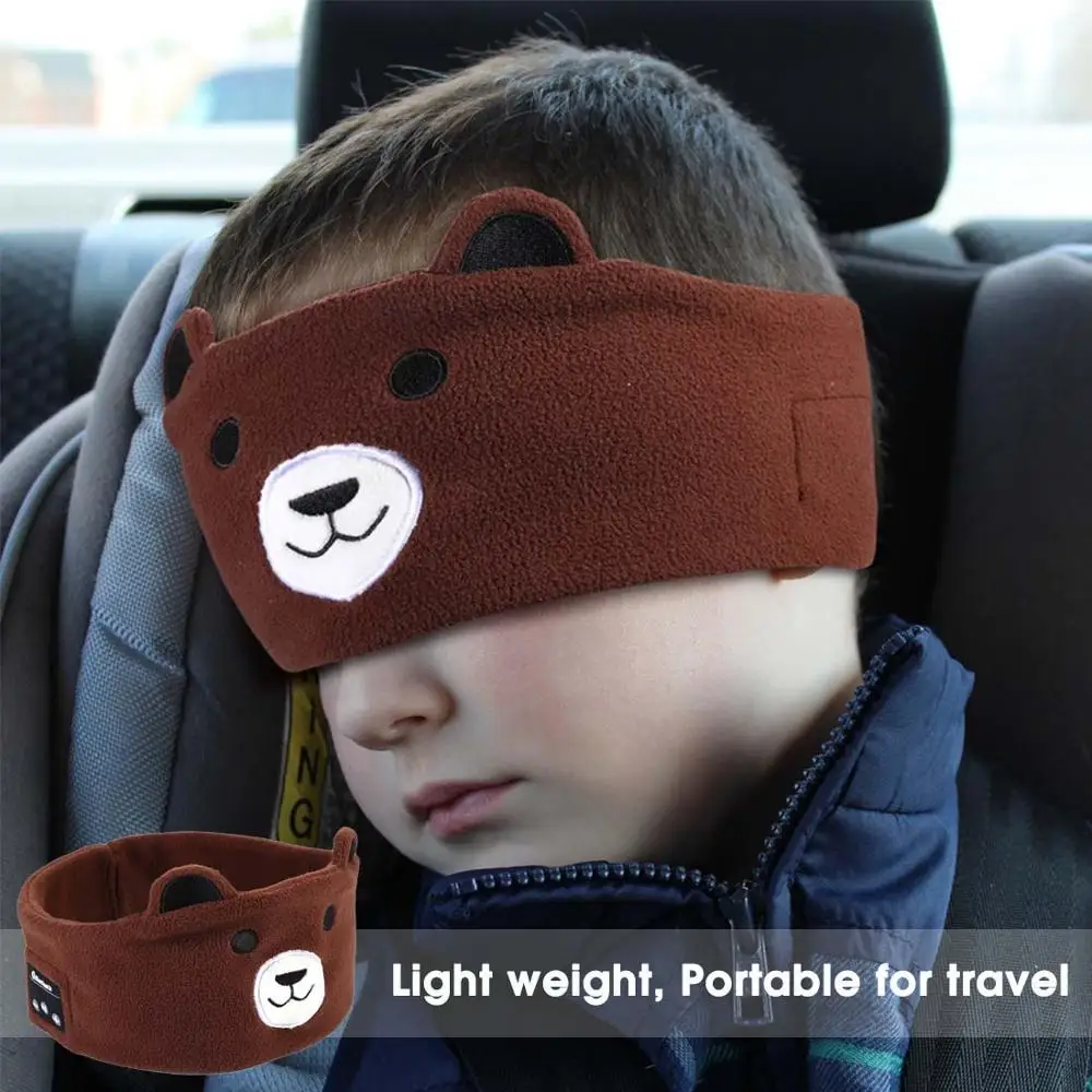JINSERTA Cute Kid Bluetooth Headphone Sleep Mask Bluetooth 5 0 Stereo Music Player Support Handsfree Soft Headband for Phone