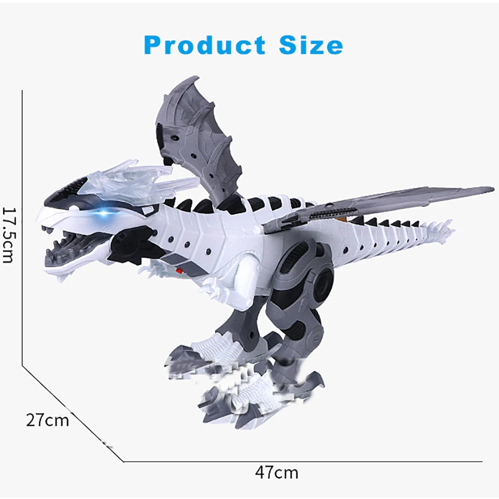 White Spray Electric Dinosaur Mechanical size