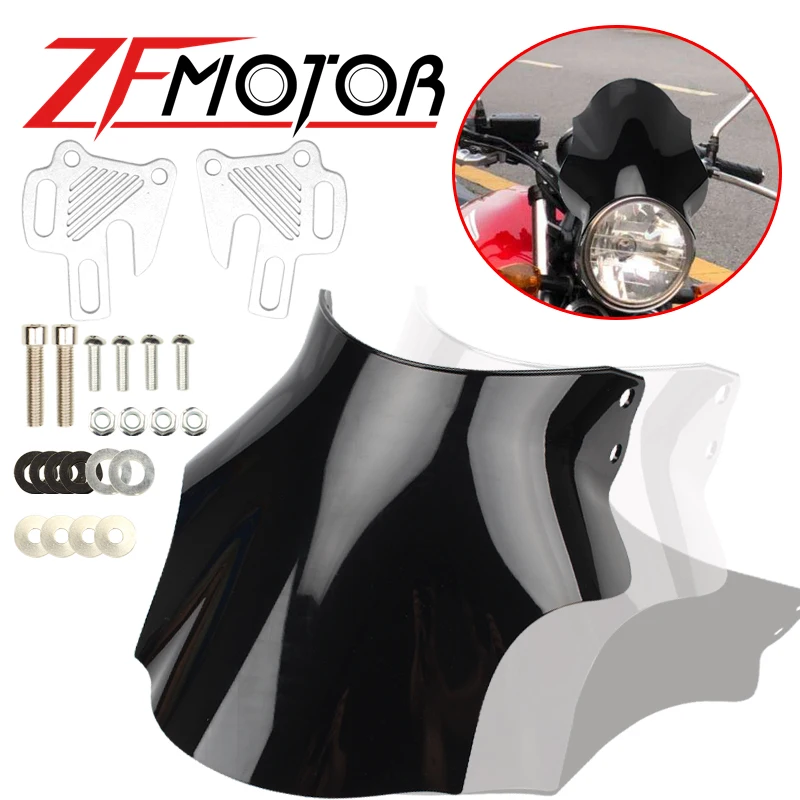 Motocicleta negro parabrisas para Honda Hornet CB400 CB600 CB750 CB900 CB919 CB250 CB 400, 600, 750, 900, 919, 250